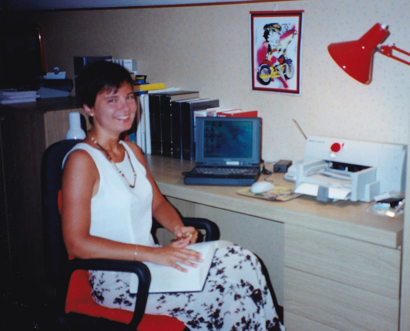 Maria Luisa Barbano in her first home office in 1997